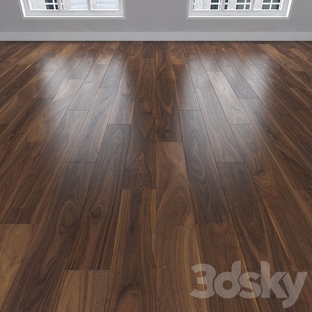 Parquet American walnut, 3 types: herringbone, linear, chevron.