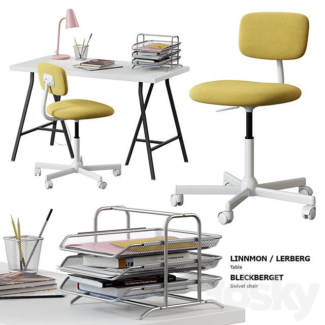 Ikea / Linnmon - Lerberg Table + Bleckberget Chair