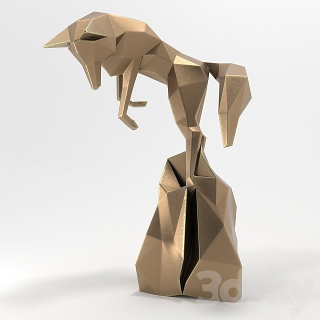 Bronze statuette of a fox