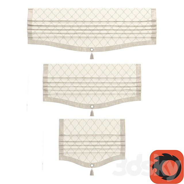 Set of Roman curtains ARISSA (pacific beige velvet)