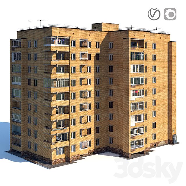 Soviet nine-story house