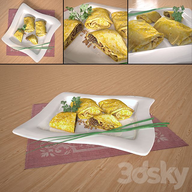 Plate with pancakes