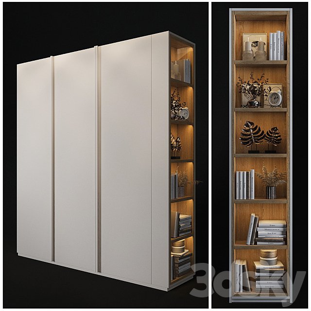Cabinet with shelves in the end