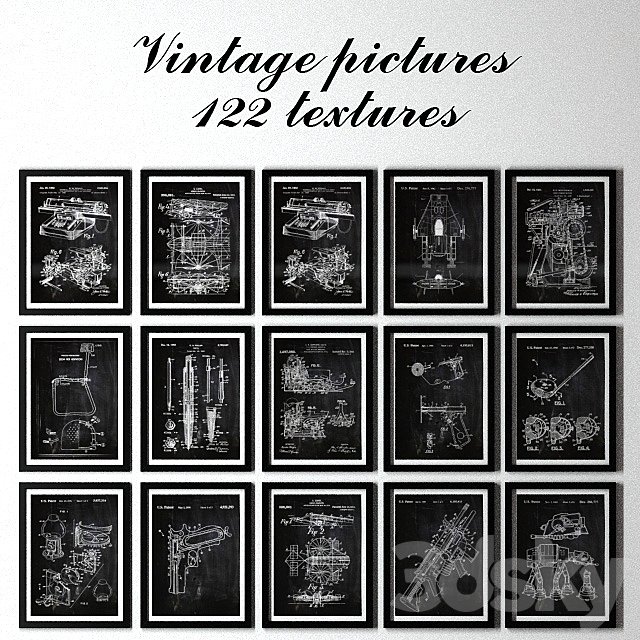 Pictures of vintage style. 122 texture.
