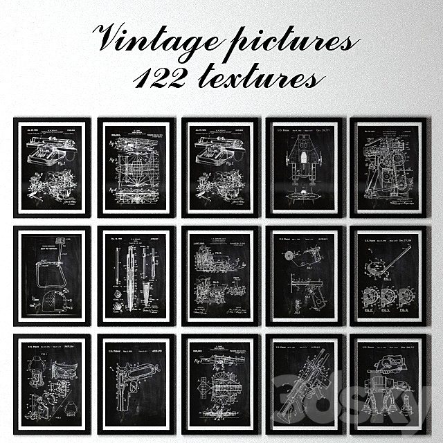 Pictures of vintage style. 122 texture.