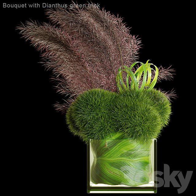 Bouquet with Dianthus green trick