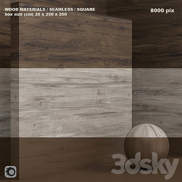 Material wood / solid / veneer (seamless) - set 60