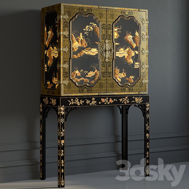 BAKER GeorgeIII Oriental Lacquer Cabinet