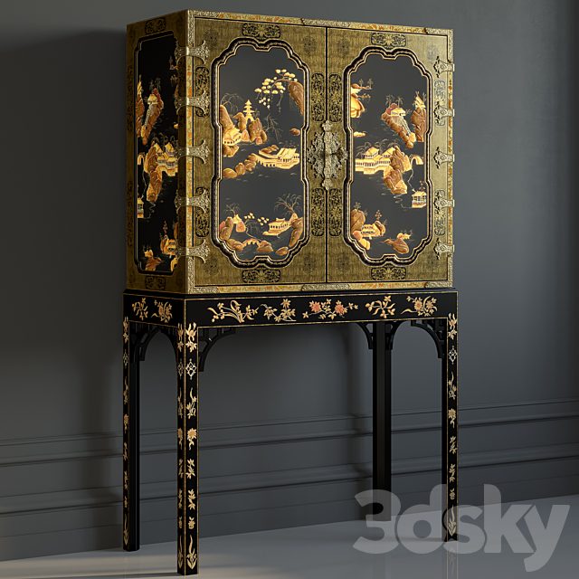 BAKER GeorgeIII Oriental Lacquer Cabinet