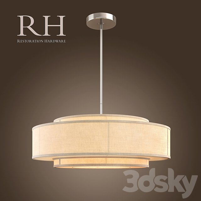 RH / THREE-TIER LINEN BANDED PENDANT - 36