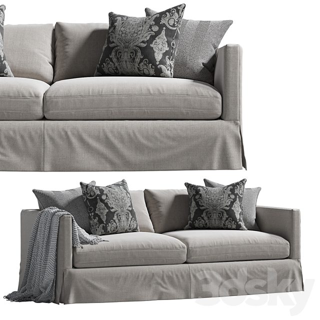 Marina Slipcover Sofa Grey