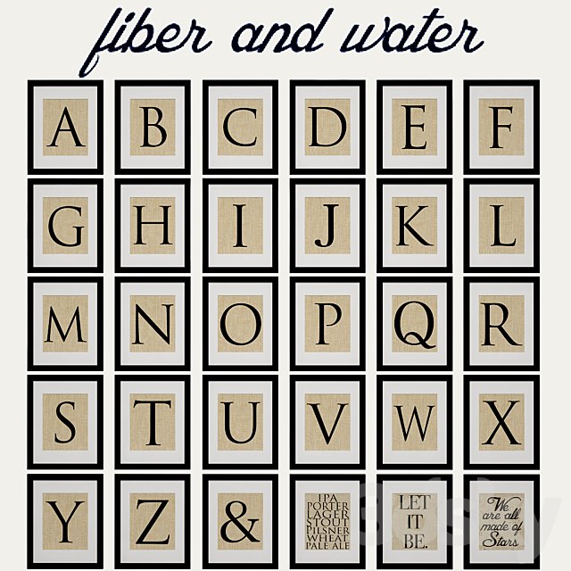 Fiber and Water - Signs, Typography and Symbols