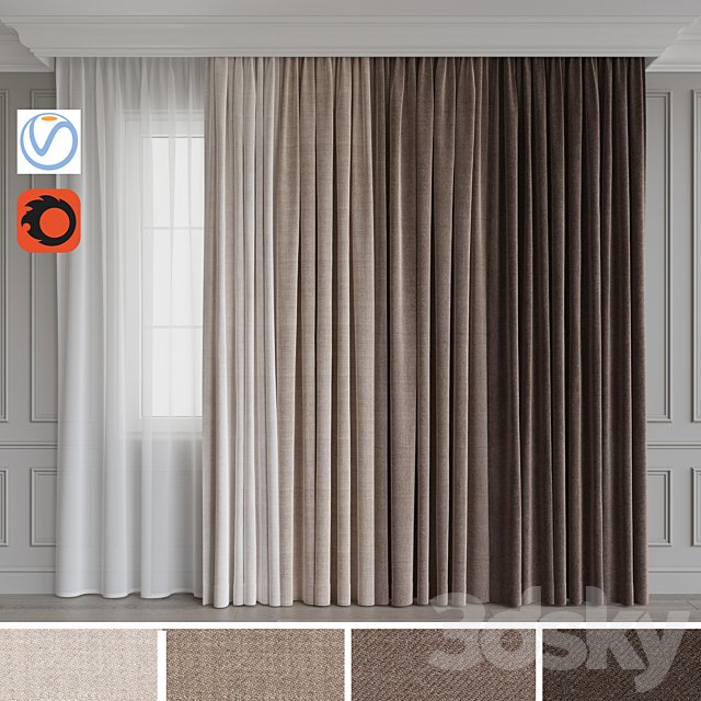 A set of curtains 12. Beige gamma