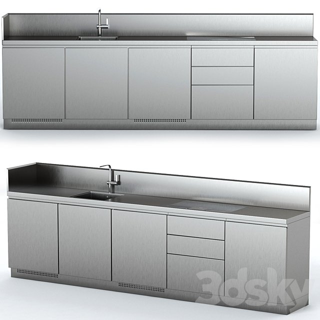 Steel outdoor kitchen ATELIER ABIMIS