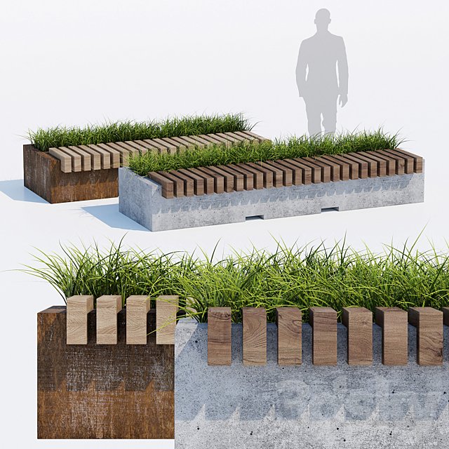Big green benches
