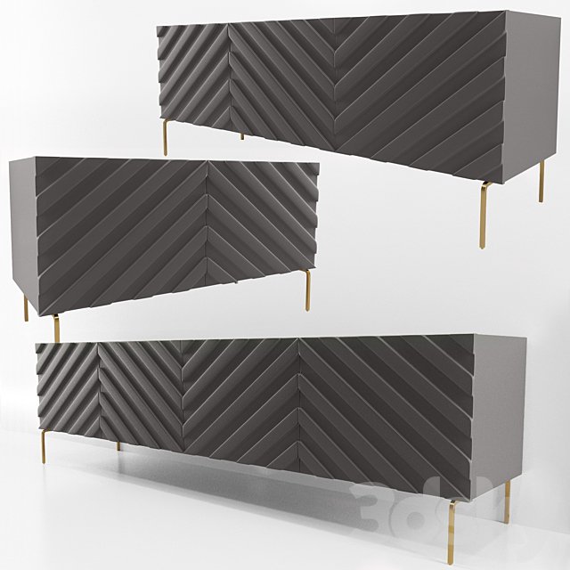 Decorative Chevron Console Anthrazit
