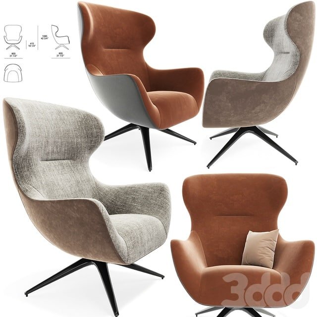 Poliform Mad Joker Revolving Armchair