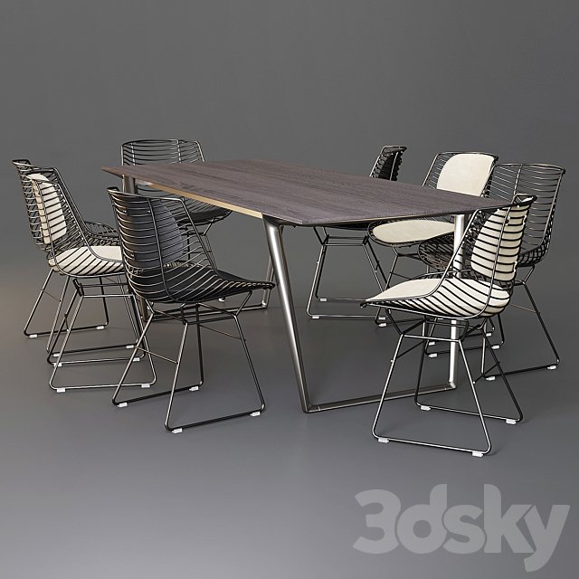 MDF Italia: Dining Set (Table Axy Comfort & Chair Flow Filo)