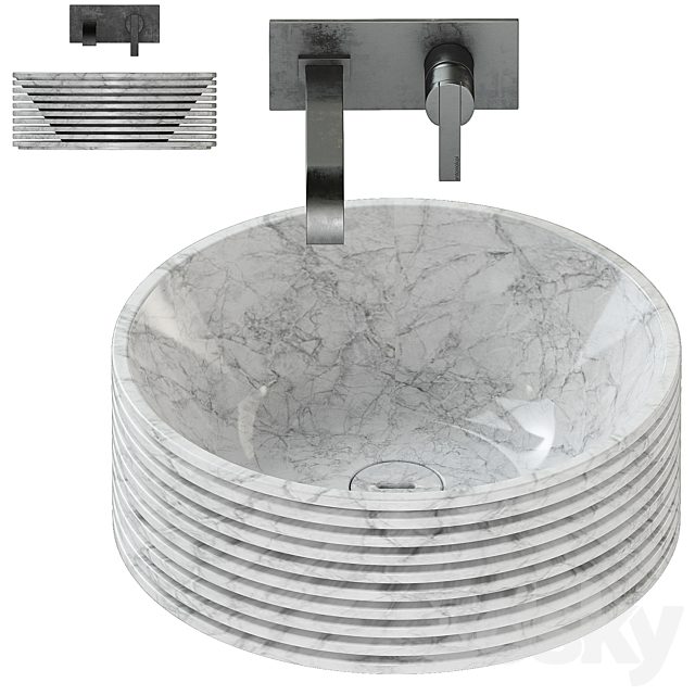 Antonio Lupi Introverso 45 Washbasin / Bikappa BK200 Sink Mixer.