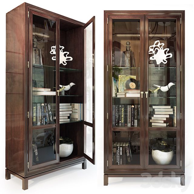 Cabinet / Showcase Jason Glass Door Cabinet .Hickory White