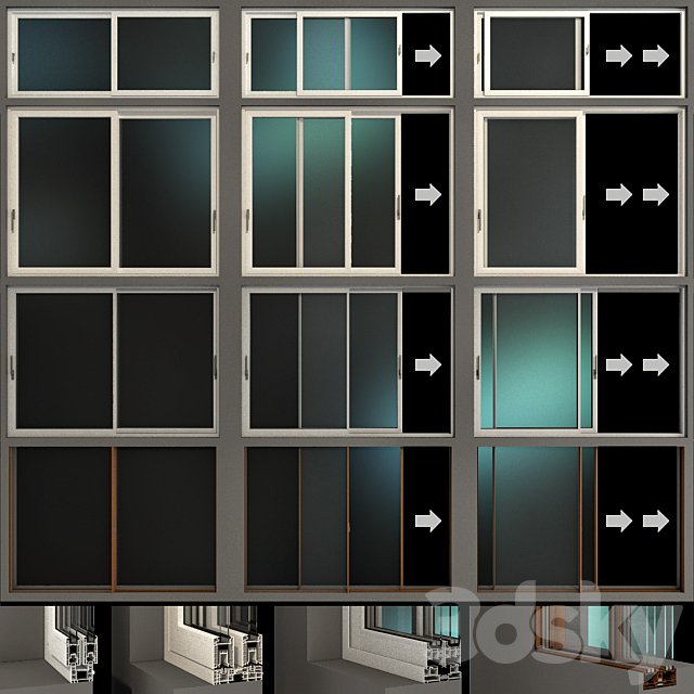 Sliding Stained Glass Aluminum Windows / Sliding Stained Glass Aluminum Windows