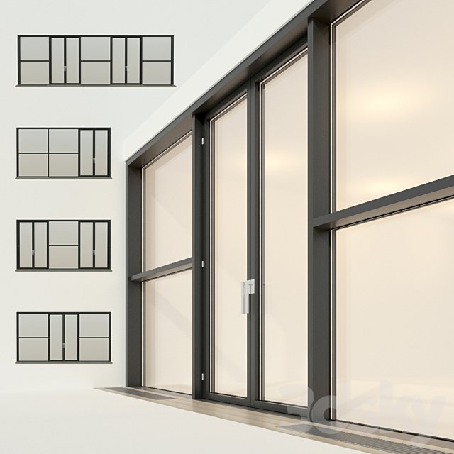 Panoramic glazing. Stained glass window 24