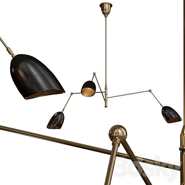 Sommerard Medium Triple-Arm Chandelier Hand-Rubbed Antique Brass