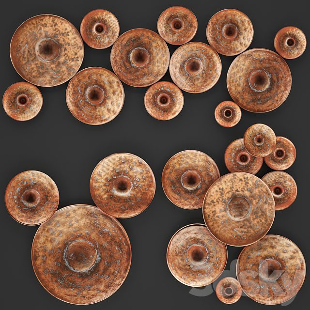 ART. Disc Wall Decor by World Menagerie, Wall decor, copper, disks, panels, painting, panel, metal, industrial style