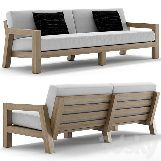 RH Outdoor Bonaire teak sofa