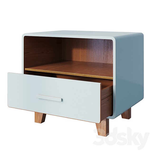 Curbstone Cosgrove 1 Drawer Nightstand Aqua