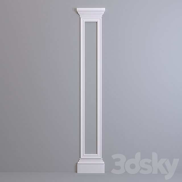 Pilaster Europlast. Capital: 1.21.005, Molding: 1.51.307, Base: 1.23.500