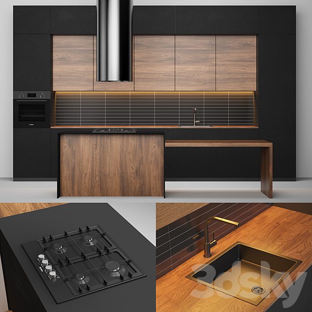 Modern black kitchen