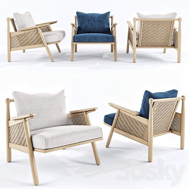 Linen Cane Chair