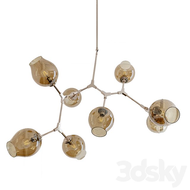 Chandelier Branching Bubble Chandelier 8 Smoke