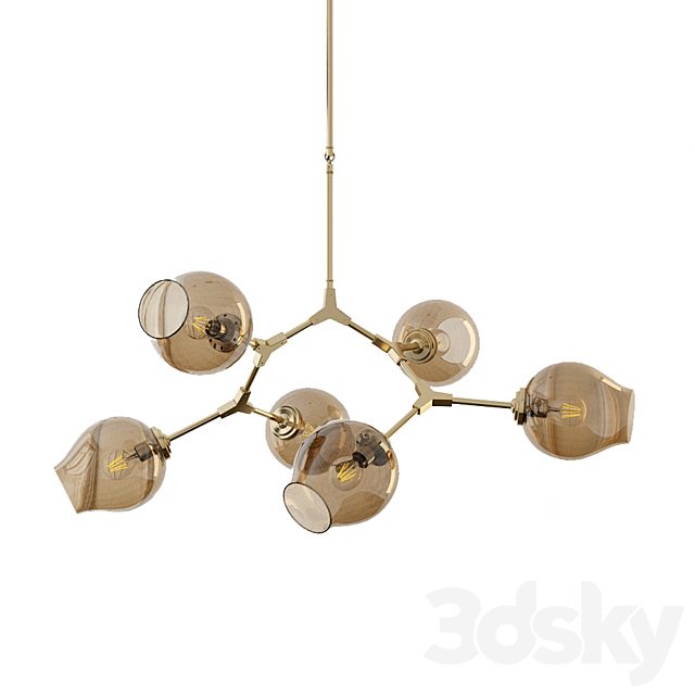 Chandelier Branching Bubble Chandelier 6 Smoke
