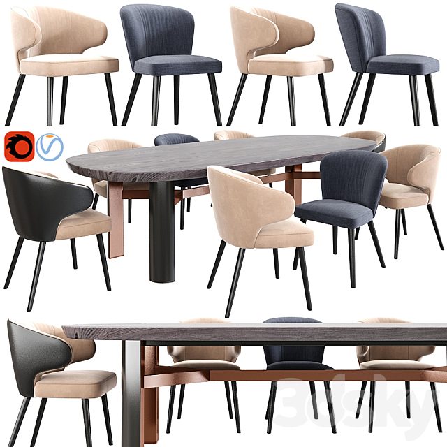 Minotti Aston Dining Chair Set