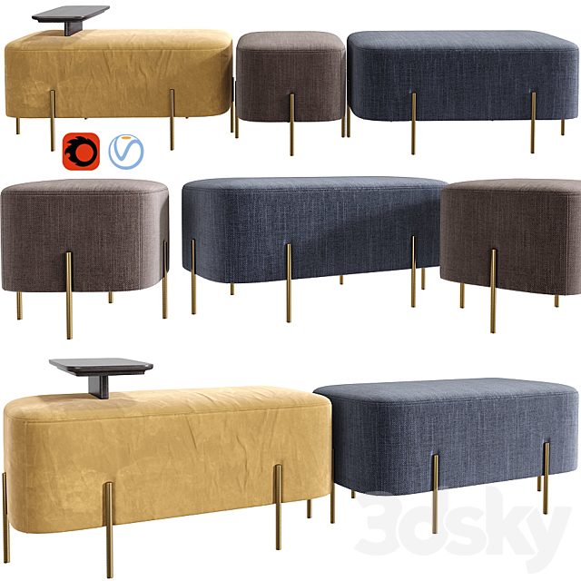 Modern Alba Ottomans