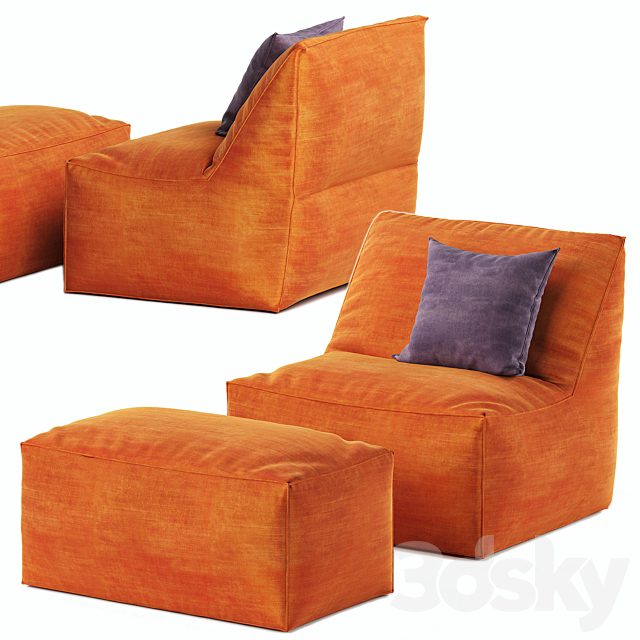 Bean bag chair with pouf Pianca Eden
