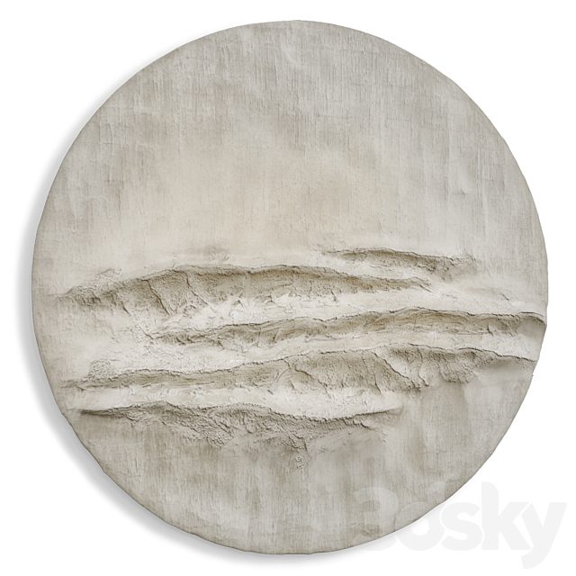 Round wall panel  Reef original art plaster
