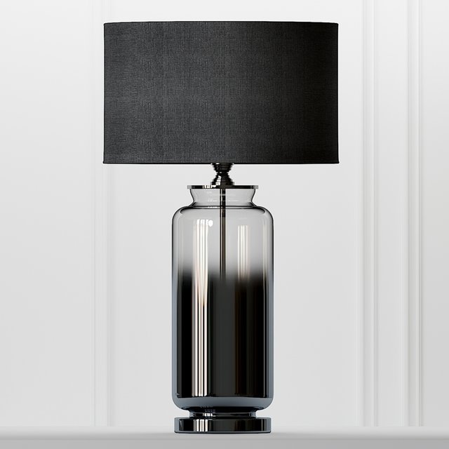 Cox & Cox Gray Smoke Glass Table Lamp