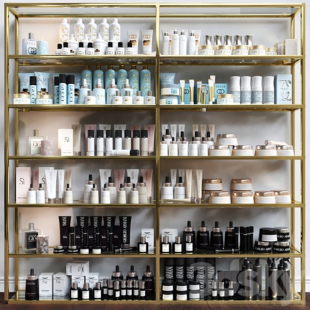 Set of luxury cosmetics for cosmetology and beauty salon. make up and bathroom accessories