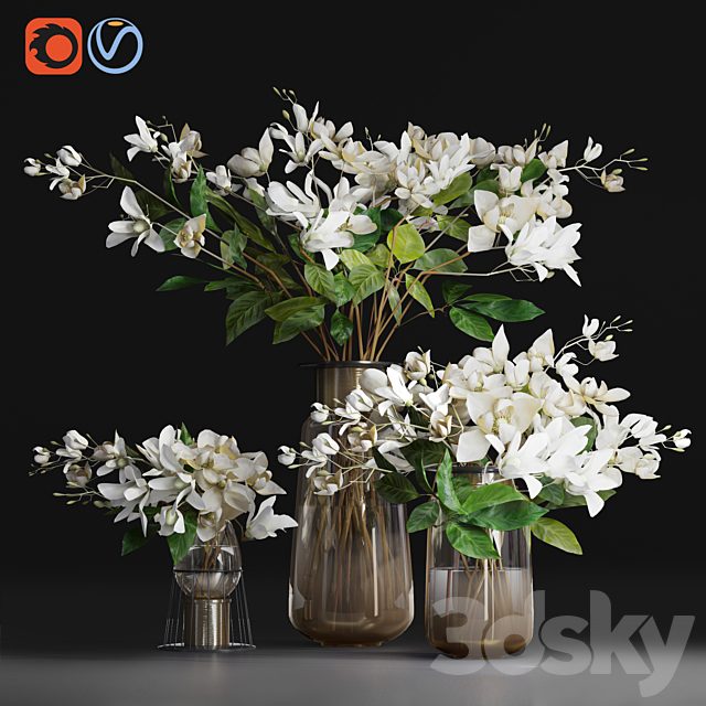 Gardenia/ jasmine bouquet vases