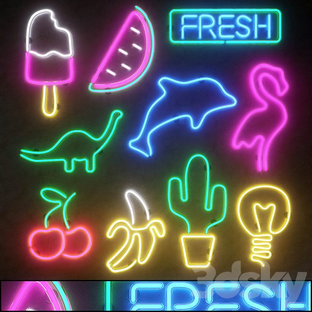 Light modules. Set 13. Neon