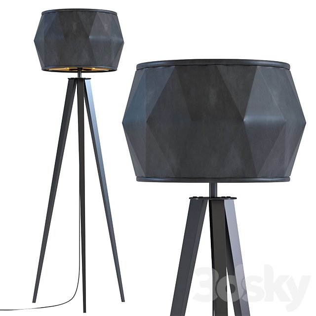 Floor Lamp Stright Tripod Matt Black