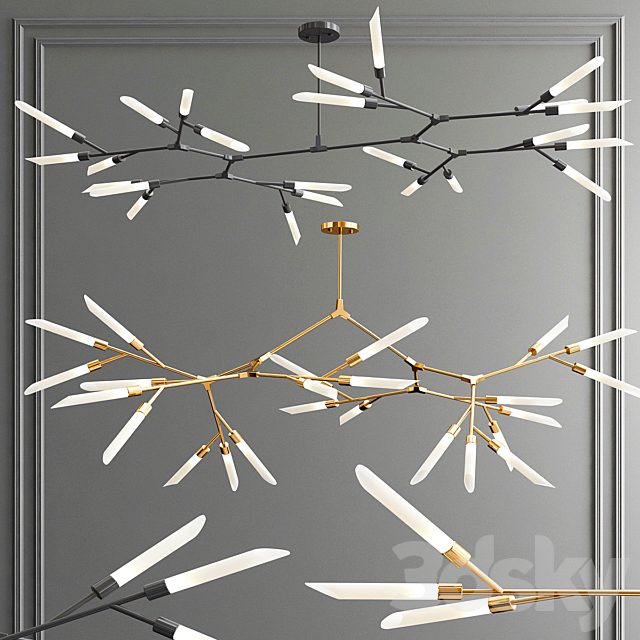Led Nordic & Rotatable Branch Tube Chandelier