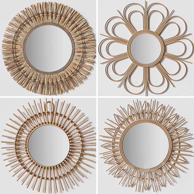Rattan mirrors