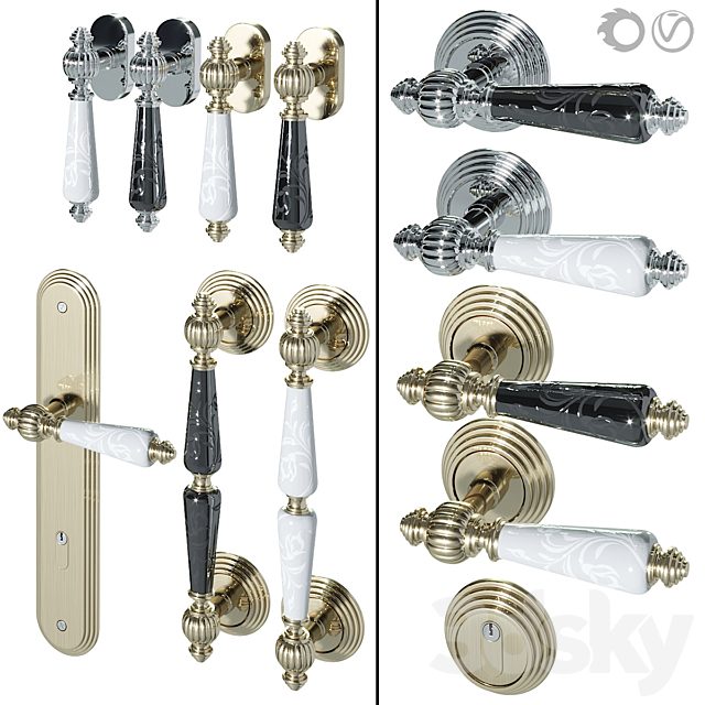 Door Handle Set Fimet Michelle 106P Flower