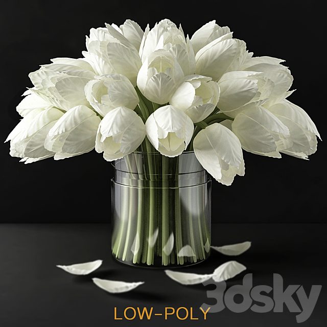 Handcrafted Real Touch Tulips (low poly)