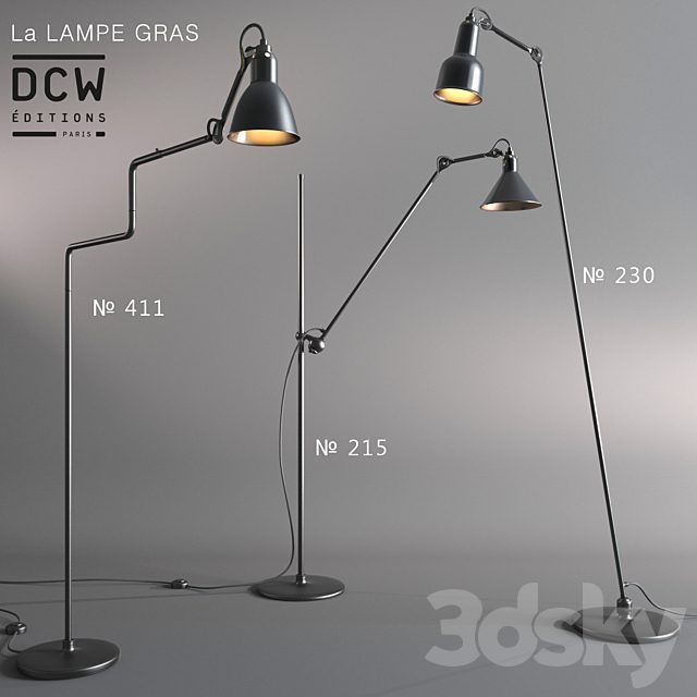 A series of floor lamps La Lampe Gras (France)