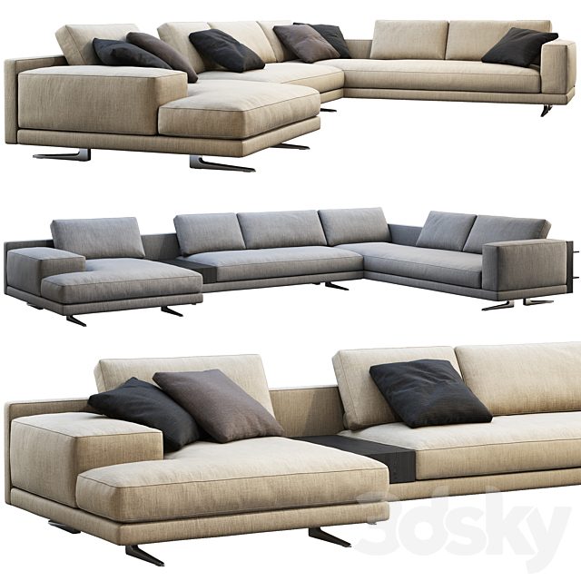 Poliform Mondrian chaise lounge sofa